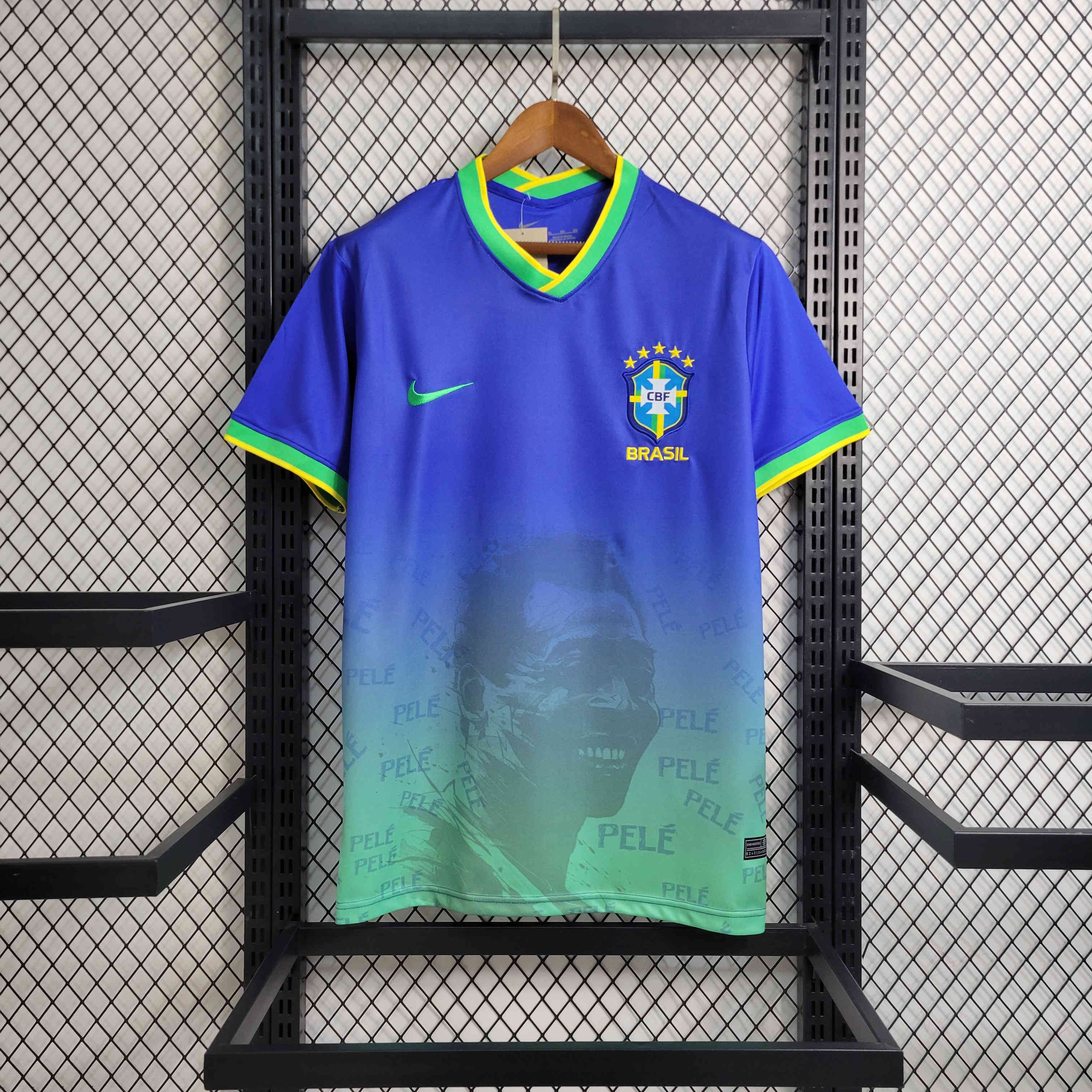 Maillot Brésil Pelé commémorative Bleu - Maillot du Monde