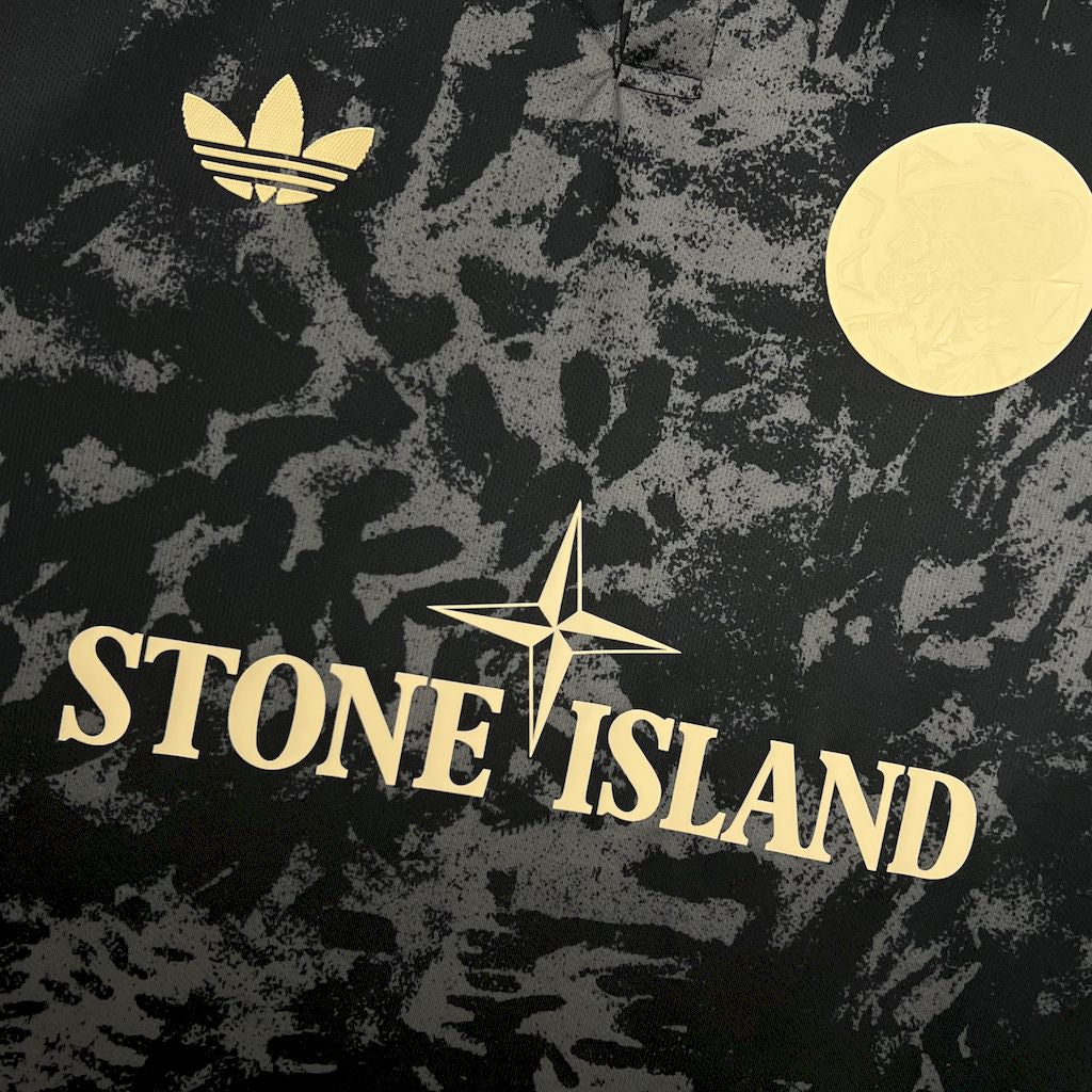 25/26 Maillot AJAX Noir/Gold Edition STONE ISLAND - Maillot du Monde