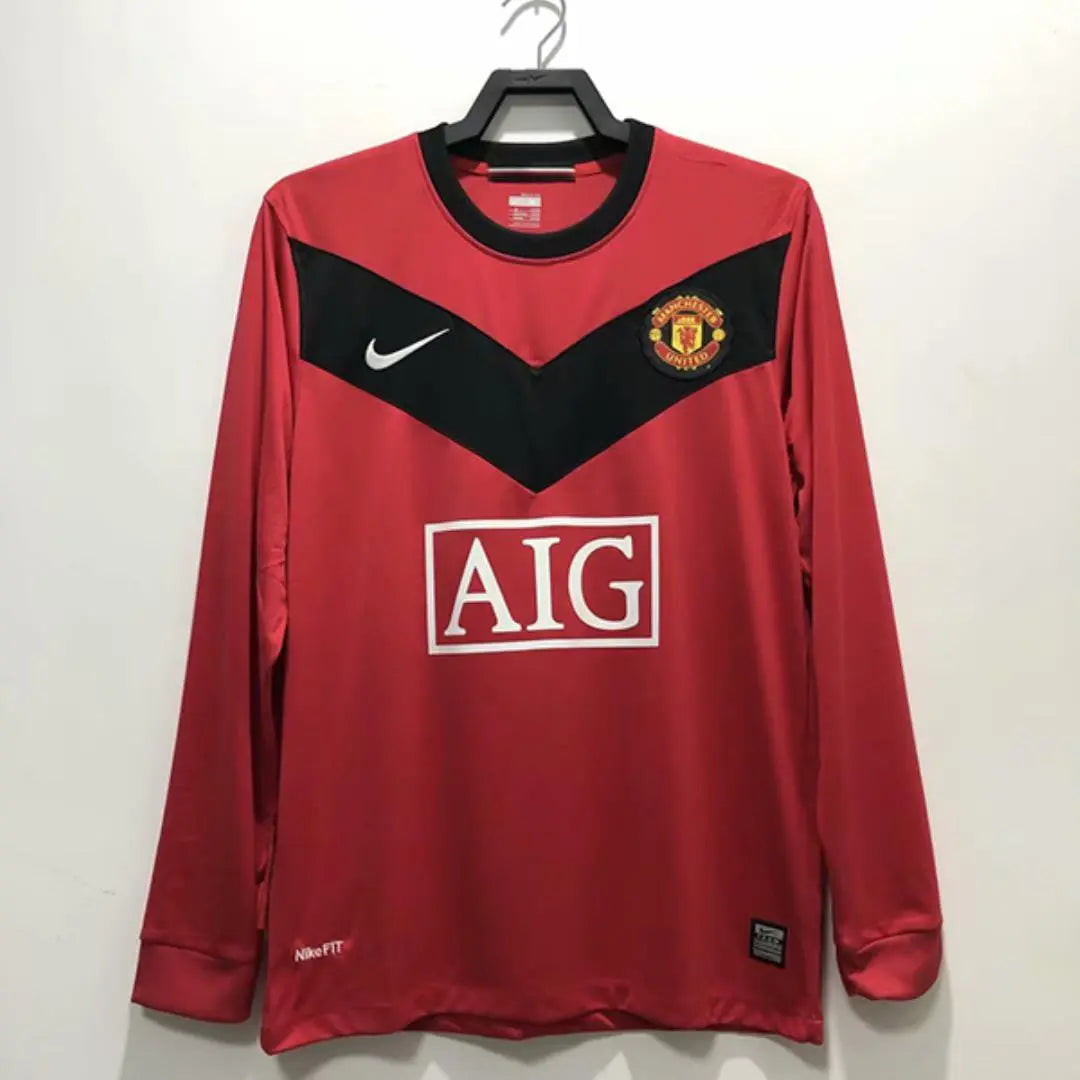 MAILLOT MANCHESTER UNITED DOMICILE 2009/2010 VERSION MANCHES LONGUES - Maillot du Monde