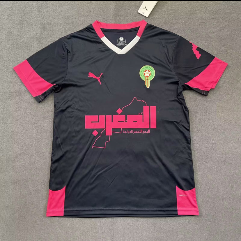 Maillot Maroc 24/25 Noire/Rose - Maillot du Monde
