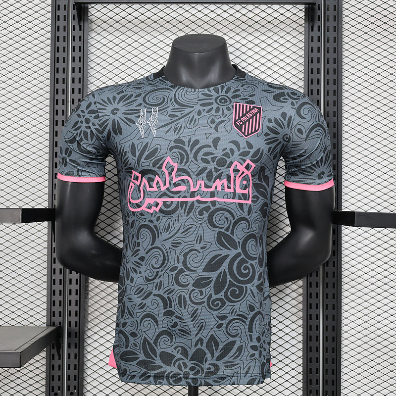 2024 Maillot Adulte - Rose/Noir Palestine - Maillot du Monde