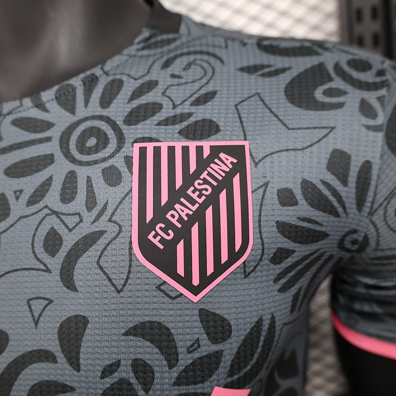 2024 Maillot Adulte - Rose/Noir Palestine - Maillot du Monde