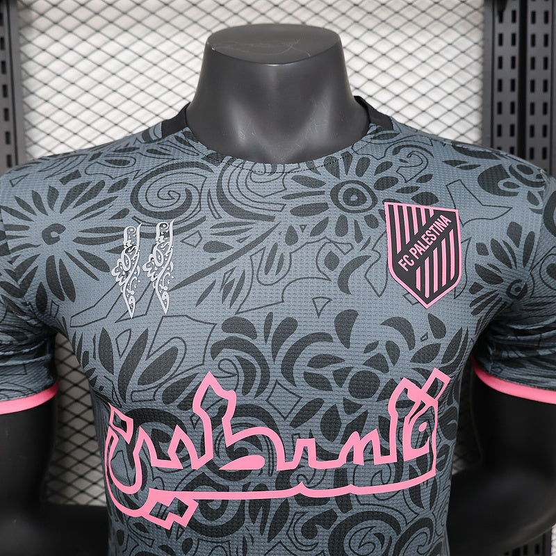 2024 Maillot Adulte - Rose/Noir Palestine - Maillot du Monde