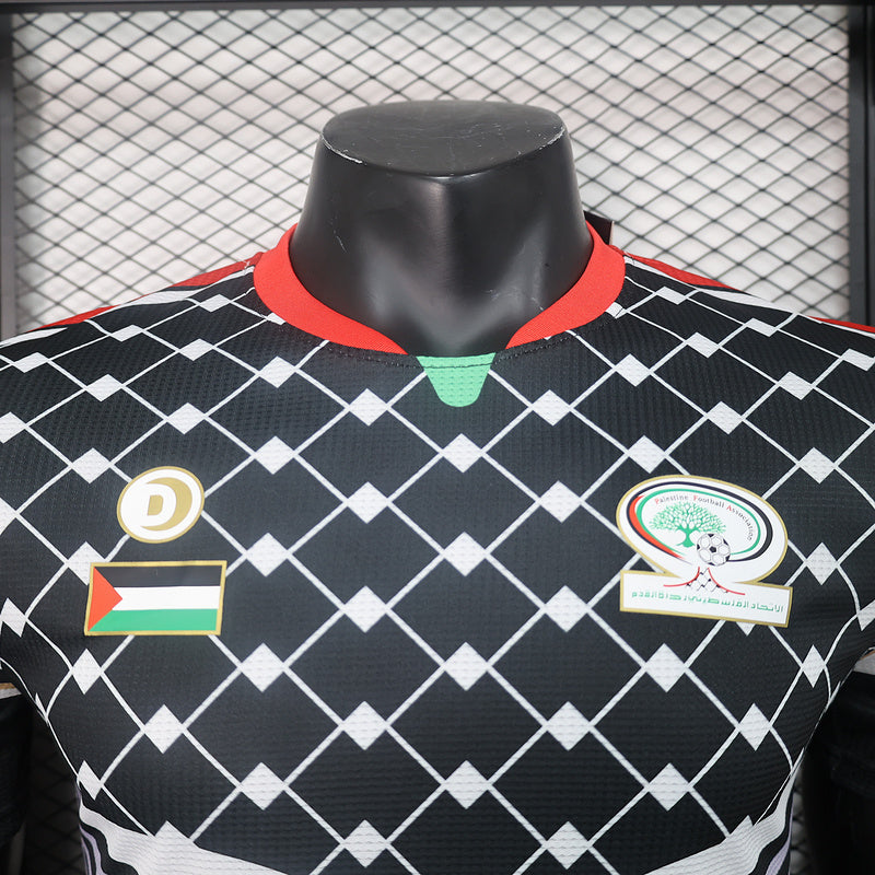 2024 Maillot Adulte Entraînement PALESTINE Noir - Maillot du Monde