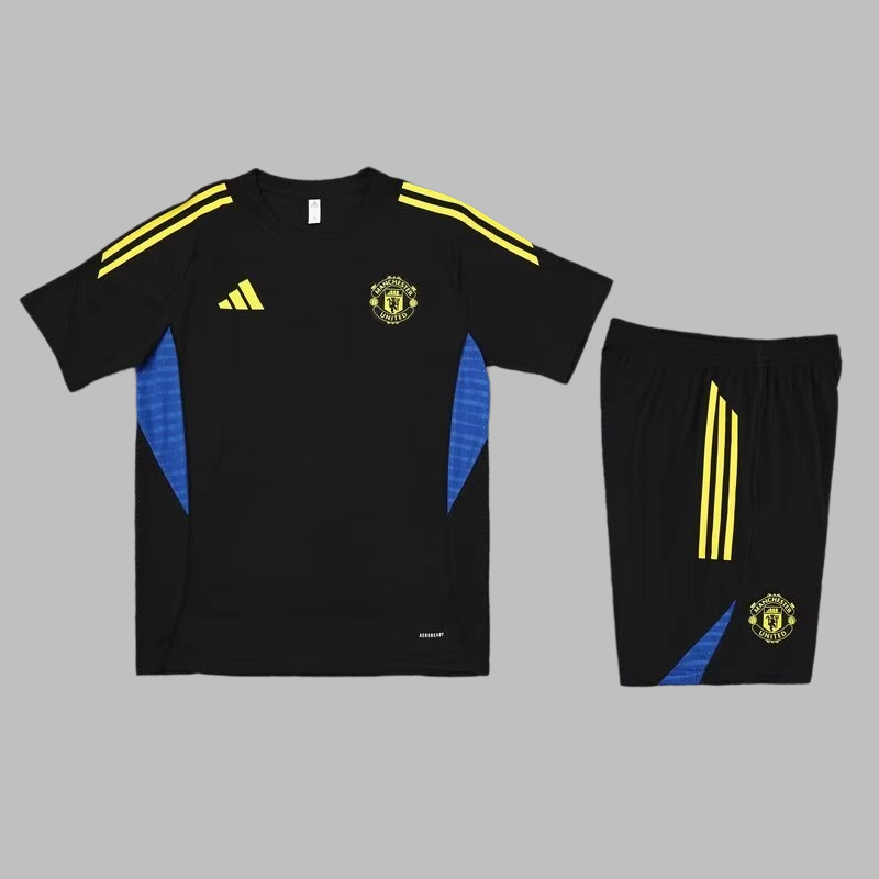 24/25 Ensemble d’échauffement MANCHESTER UNITED Noir/Bleu/Jaune - Maillot du Monde